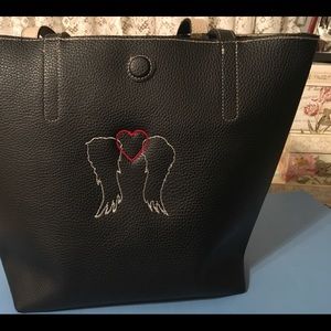 NWOT Black Purse/Tote Angel Wings Design